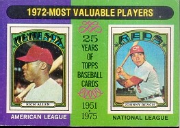 1975 Topps Mini Baseball Cards      210     Rich Allen/Johnny Bench MVP